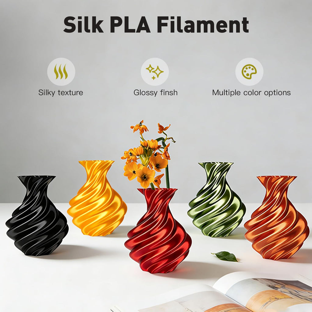 ERYONE Silk Filament PLA+ 1.75mm Shiny 3D Printer Filament, Multicolor PLA 4 in 1, 1kg (2.2LBS)/Spool, HS Silk Quadruple Color Aurora Dream (Teal Green & Violet & Electric Pink & Indigo) - The misfit market