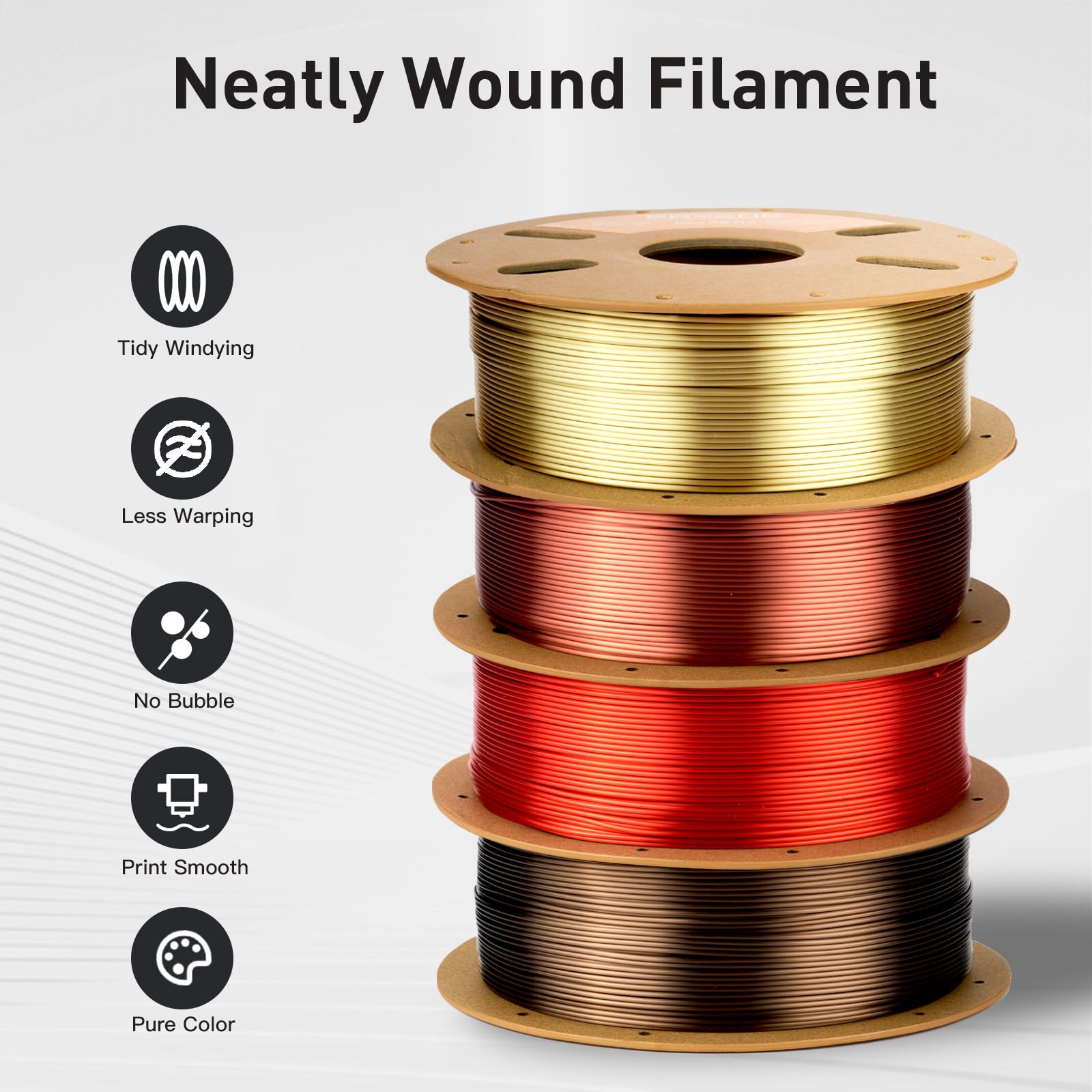 ERYONE Silk Filament PLA+ 1.75mm Shiny 3D Printer Filament, Multicolor PLA 4 in 1, 1kg (2.2LBS)/Spool, HS Silk Quadruple Color Aurora Dream (Teal Green & Violet & Electric Pink & Indigo) - The misfit market