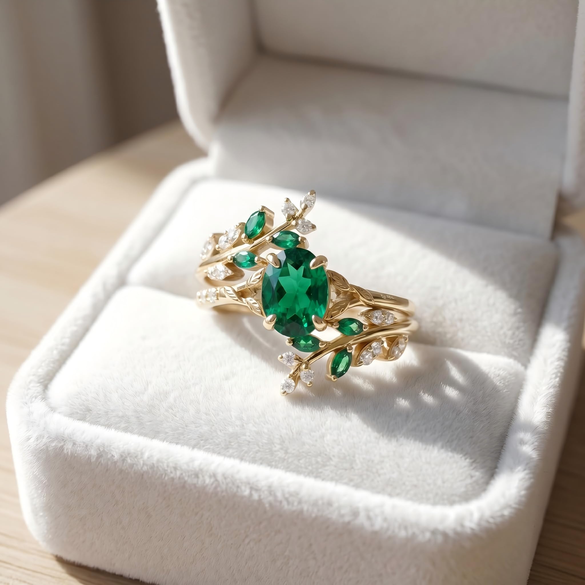 Emerald Ring For Women One To Three Carat In 10K 14K Or 18K Gold May Birthstone Wedding Promise Ring Free Engraving - The misfit market