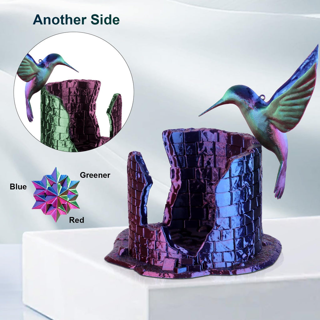 ERYONE Silk Filament PLA+ 1.75mm Shiny 3D Printer Filament, Multicolor PLA 4 in 1, 1kg (2.2LBS)/Spool, HS Silk Quadruple Color Aurora Dream (Teal Green & Violet & Electric Pink & Indigo) - The misfit market
