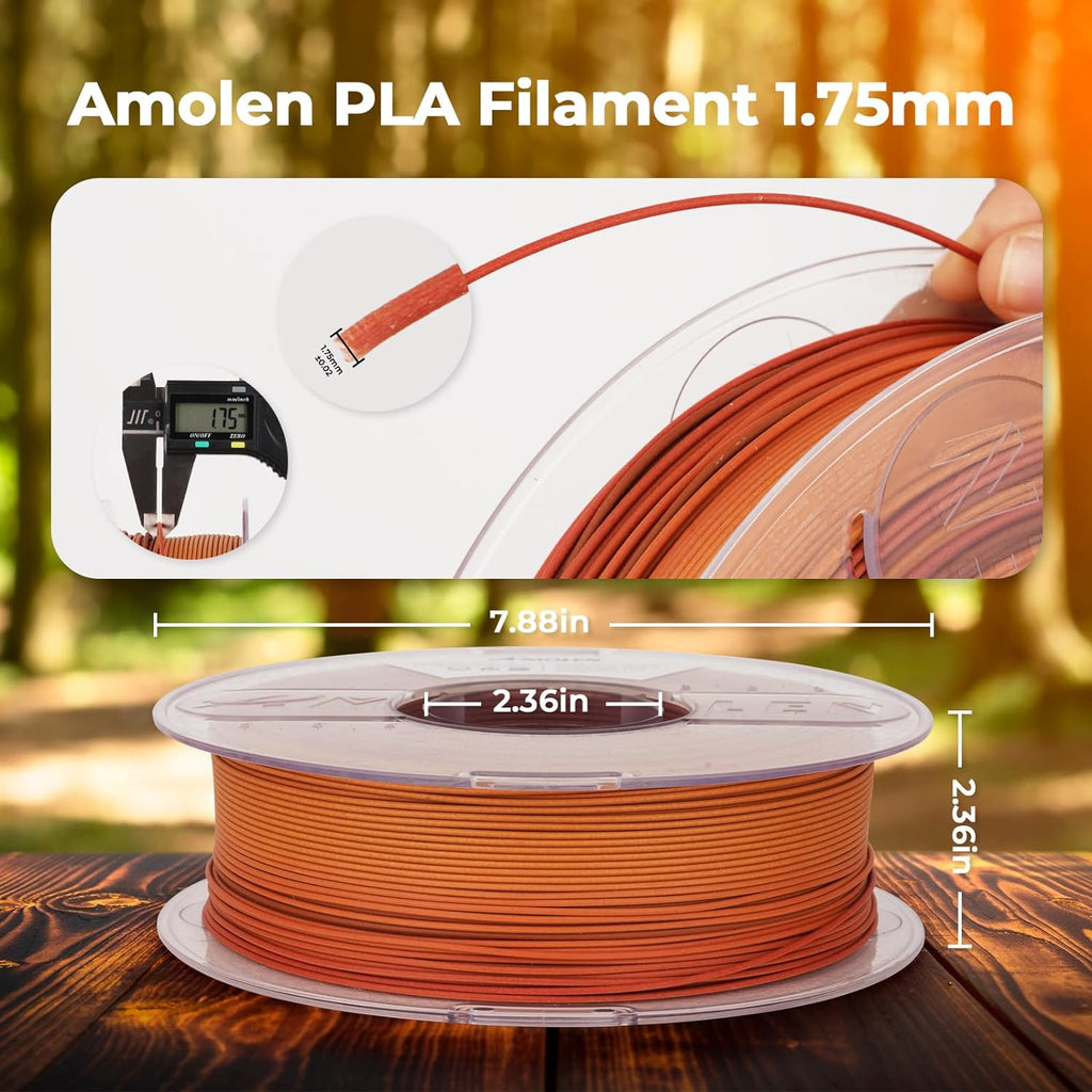 PLA Wood 1.75mm, 1KG/2.2LB - The misfit market