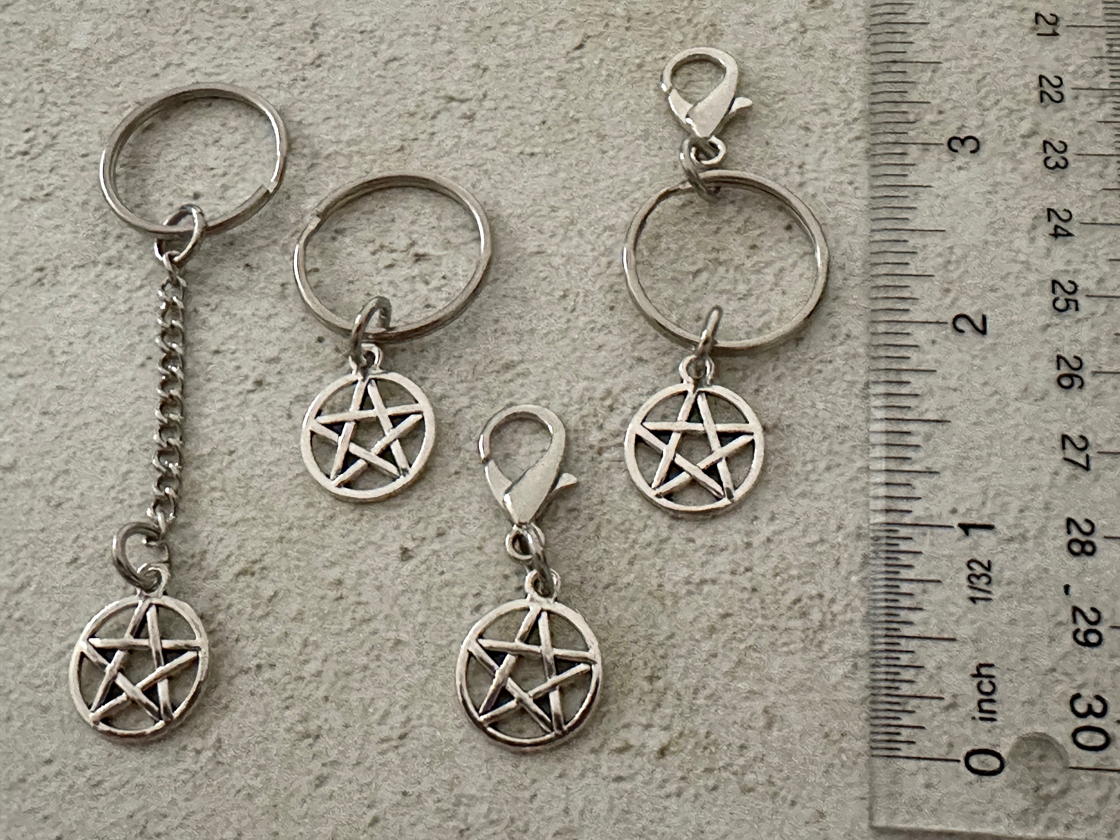 Witchy Pentacle Zipper Pull Bag Charm Keychain - The misfit market