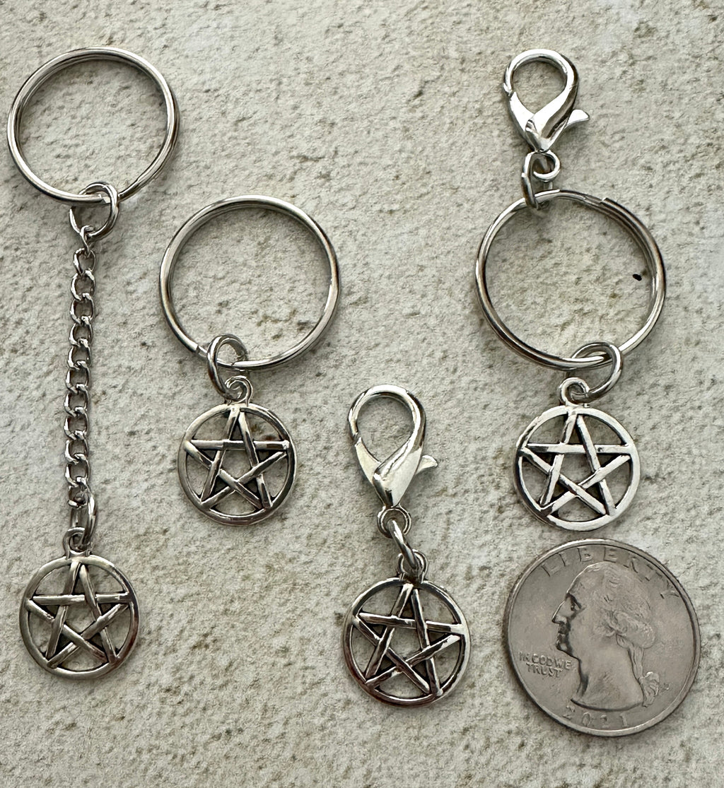 Witchy Pentacle Zipper Pull Bag Charm Keychain - The misfit market