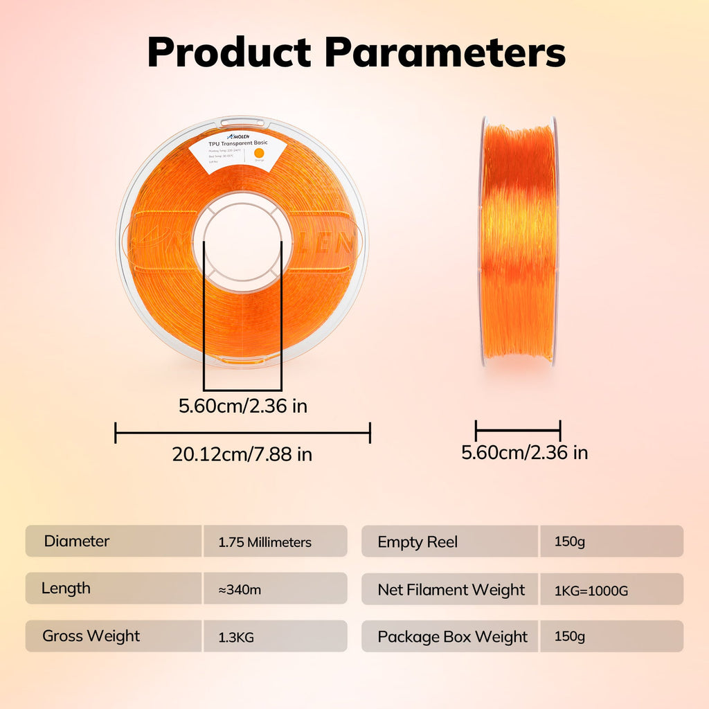 TPU Transparent 1.75mm, 1KG/2.2LB - The misfit market