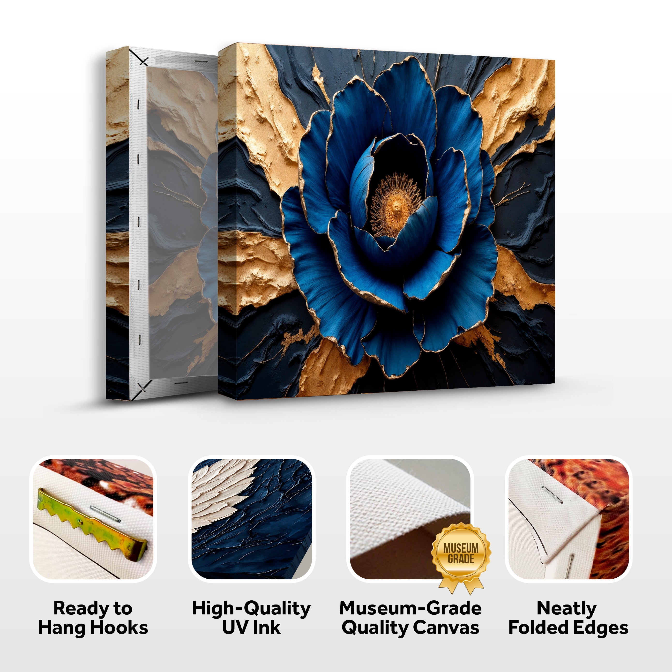 Sapphire Bloom Wall Art - The misfit market