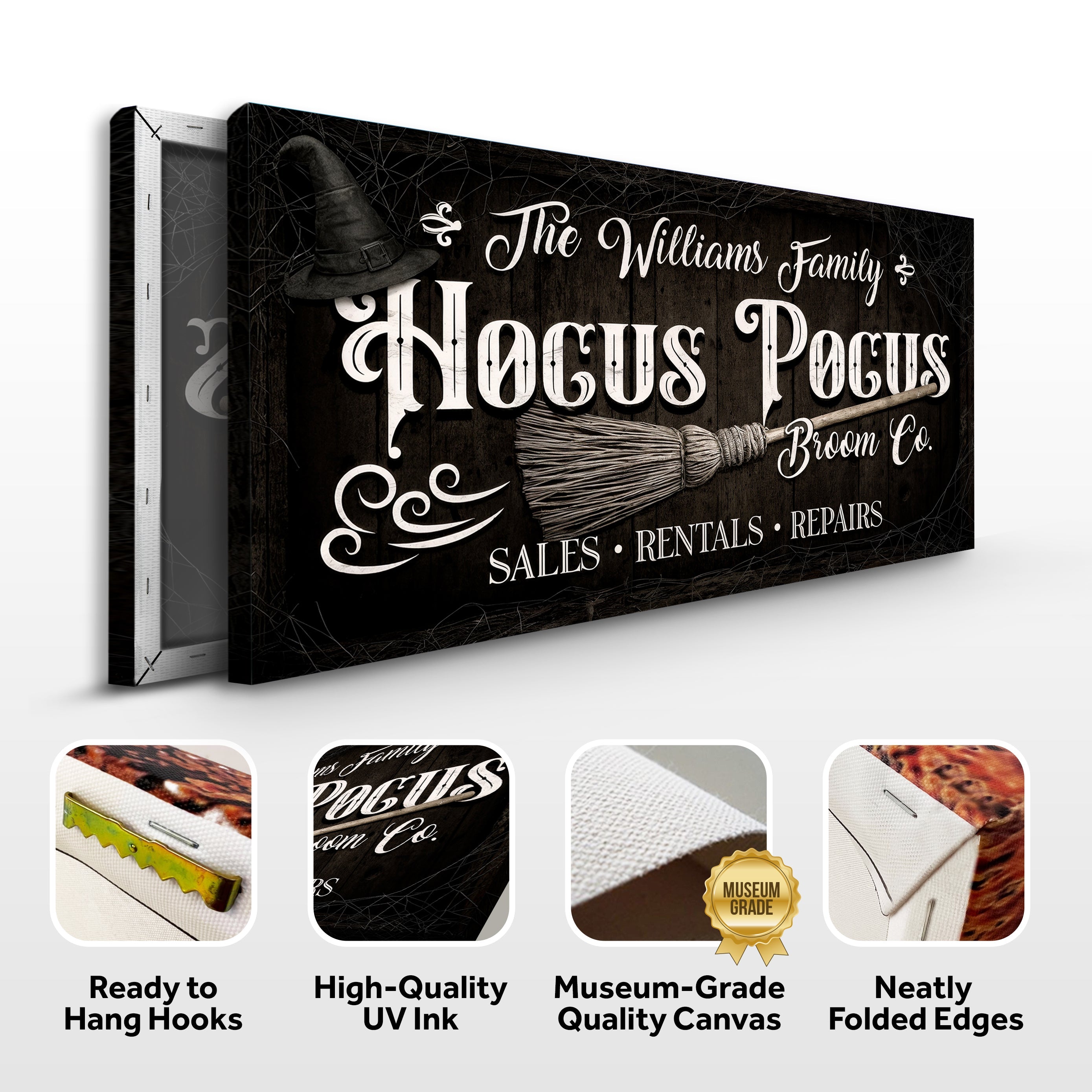 Personalized Hocus Pocus Broom Co. Wall Sign - The misfit market