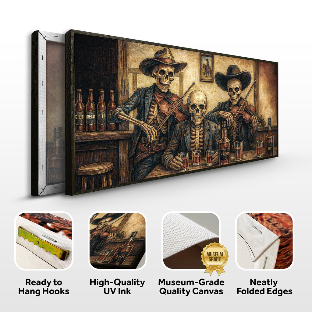 Cowboy Skeletons Western Bar Wall Art - The misfit market