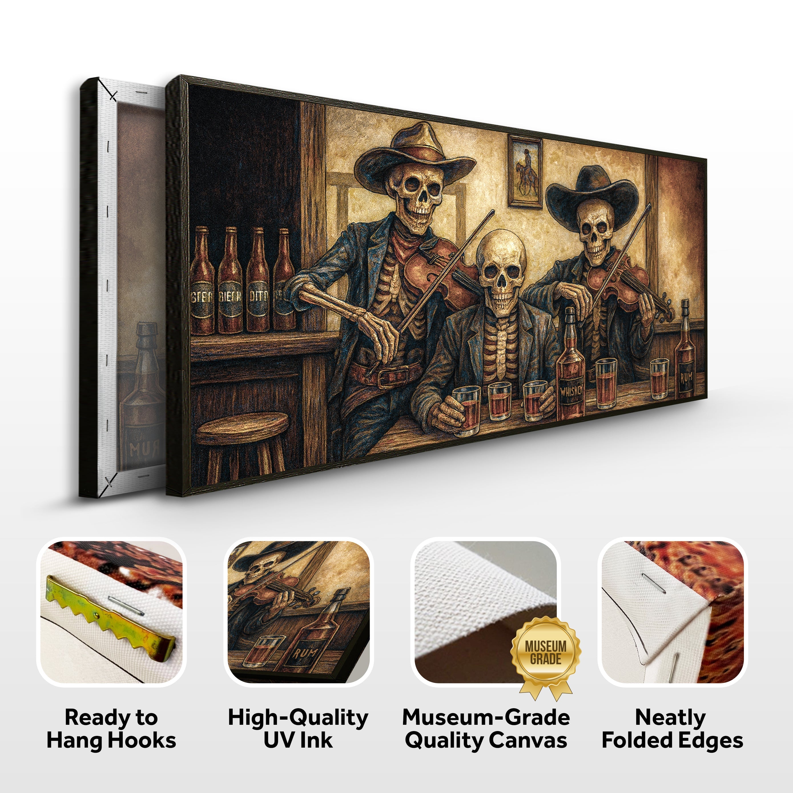 Cowboy Skeletons Western Bar Wall Art - The misfit market