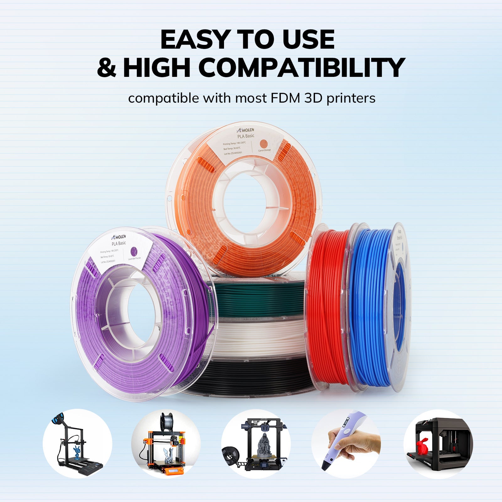 PLA Basic Variety Pack (4 x 250g), 1.75mm - The misfit market