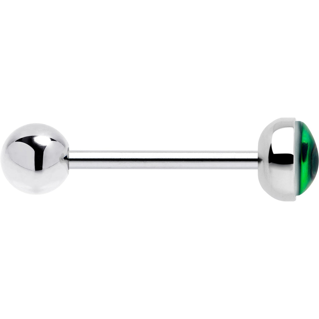Kitty Green Eye UV Reactive Barbell Tongue Ring - The misfit market