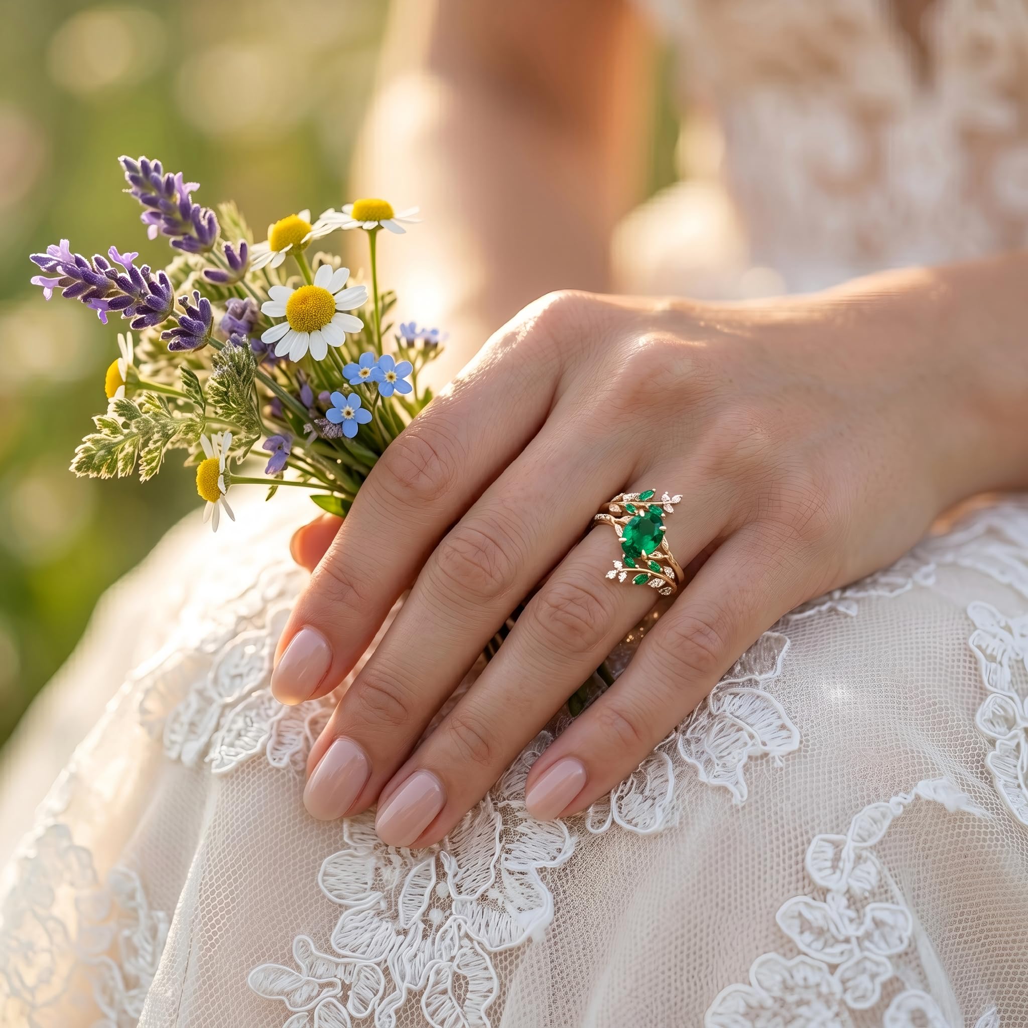 Emerald Ring For Women One To Three Carat In 10K 14K Or 18K Gold May Birthstone Wedding Promise Ring Free Engraving - The misfit market