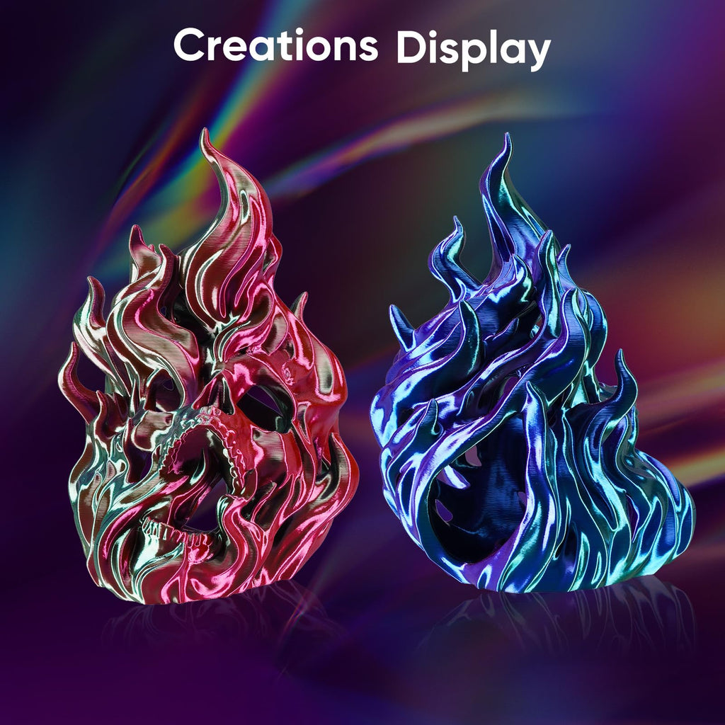 ERYONE Silk Filament PLA+ 1.75mm Shiny 3D Printer Filament, Multicolor PLA 4 in 1, 1kg (2.2LBS)/Spool, HS Silk Quadruple Color Aurora Dream (Teal Green & Violet & Electric Pink & Indigo) - The misfit market