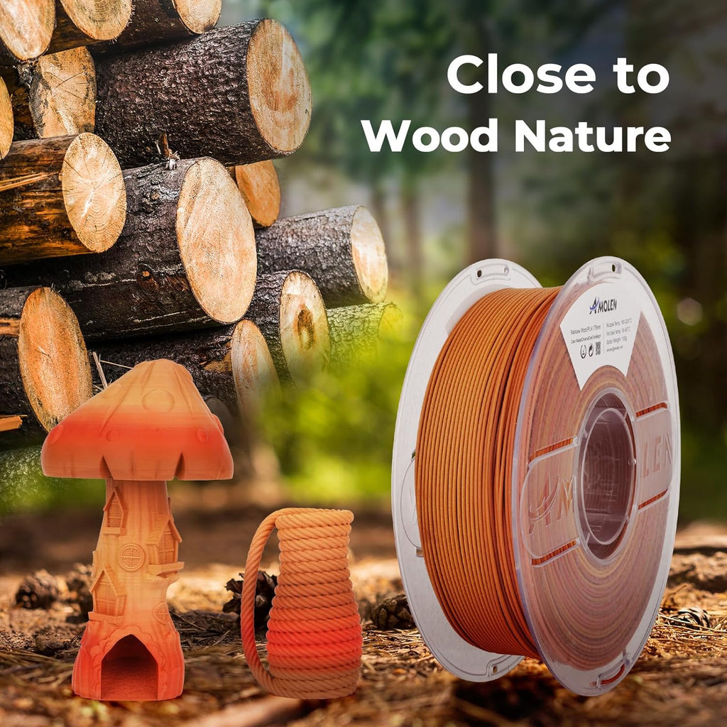 PLA Wood 1.75mm, 1KG/2.2LB - The misfit market