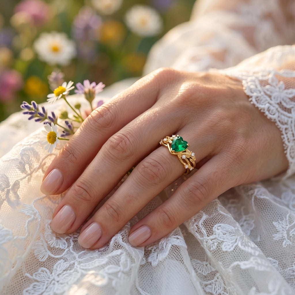 Emerald Ring For Women One To Three Carat In 10K 14K Or 18K Gold May Birthstone Wedding Promise Ring Free Engraving - The misfit market