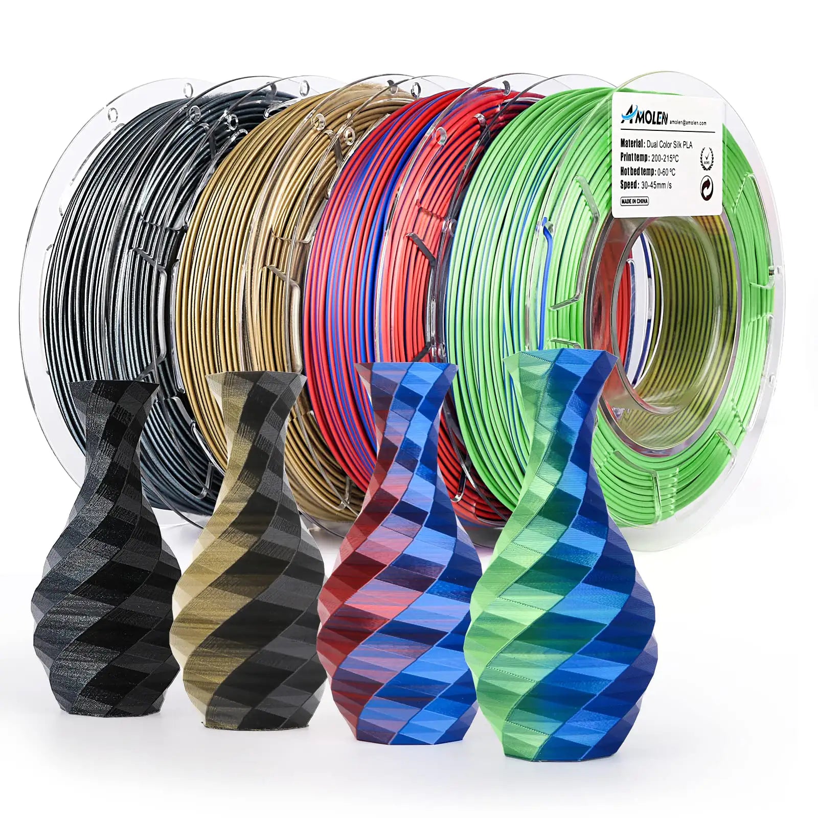 Dual Color 3D Printing Filament Pack 4x200g | the misfit market - The misfit market