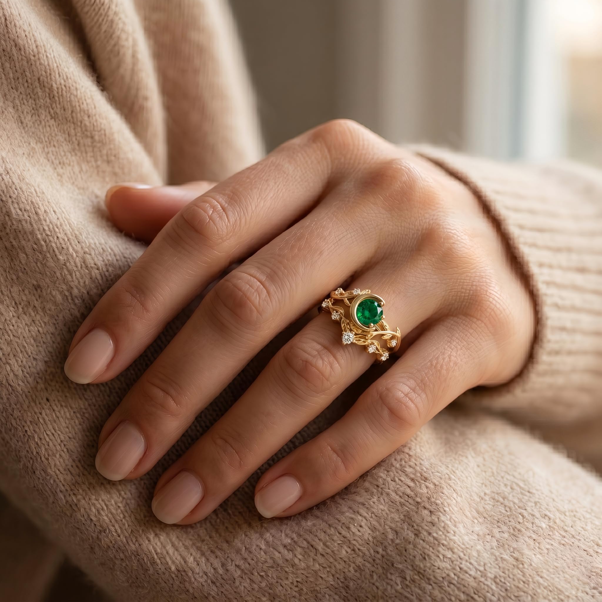 Emerald Ring For Women One To Three Carat In 10K 14K Or 18K Gold May Birthstone Wedding Promise Ring Free Engraving - The misfit market