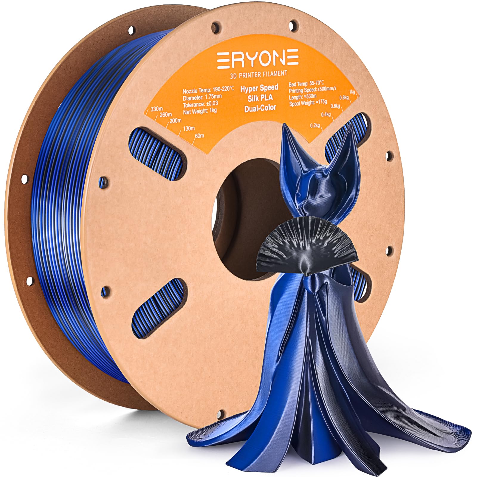 ERYONE Silk Filament PLA+ 1.75mm Shiny 3D Printer Filament, Multicolor PLA 4 in 1, 1kg (2.2LBS)/Spool, HS Silk Quadruple Color Aurora Dream (Teal Green & Violet & Electric Pink & Indigo) - The misfit market