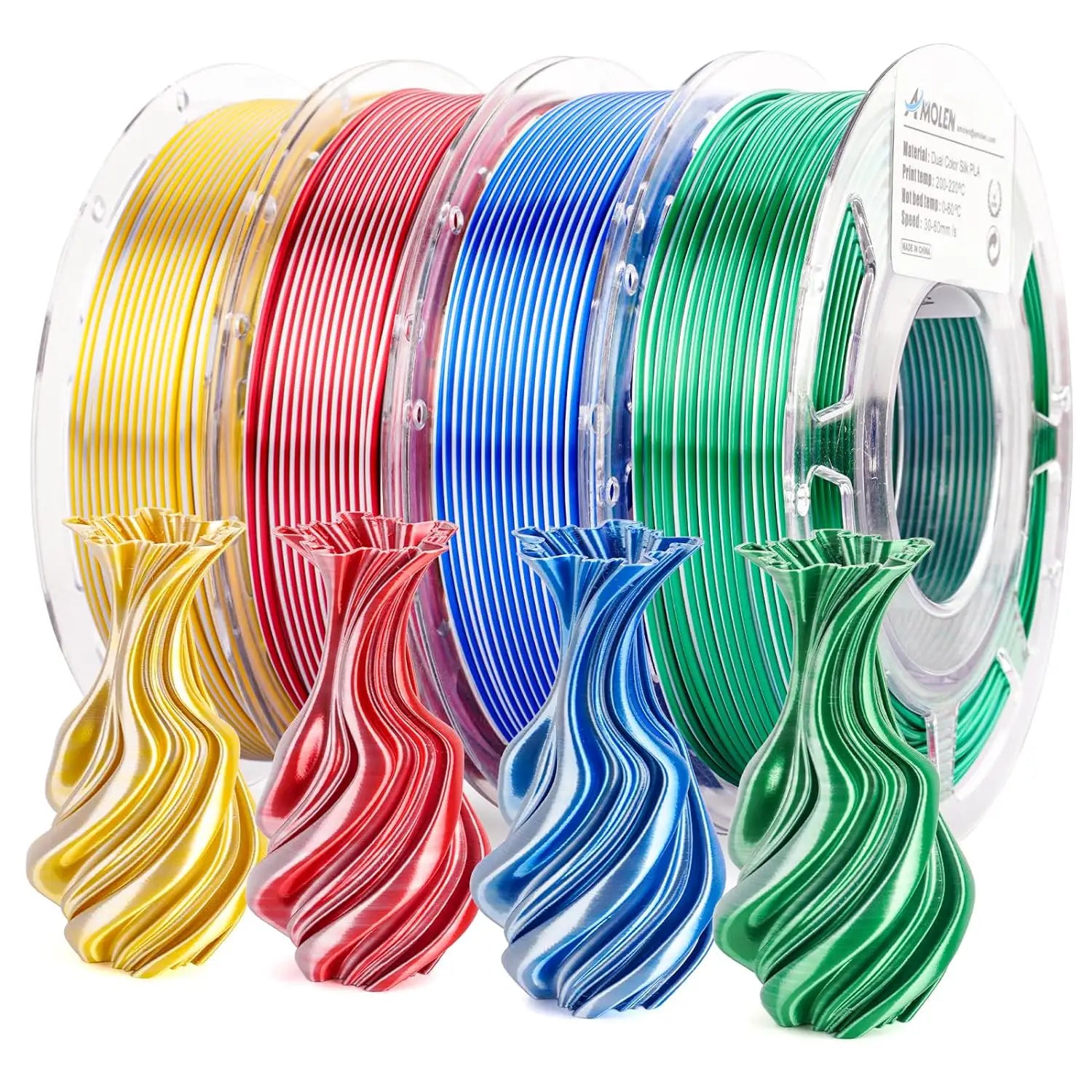Dual Color 3D Printing Filament Pack 4x200g | the misfit market - The misfit market