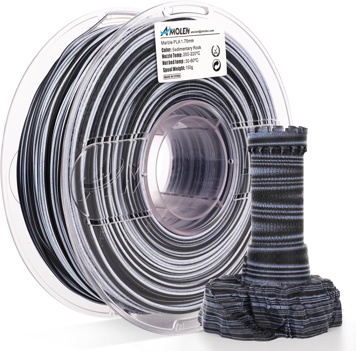 PLA Marble 1.75mm, 1KG/2.2LB - The misfit market