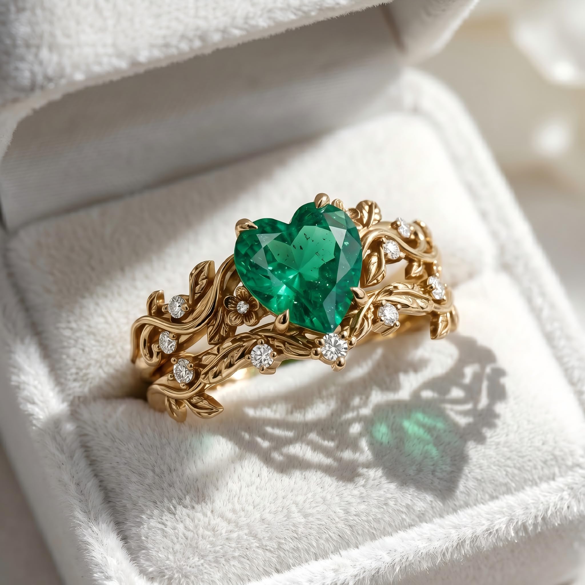 Emerald Ring For Women One To Three Carat In 10K 14K Or 18K Gold May Birthstone Wedding Promise Ring Free Engraving - The misfit market