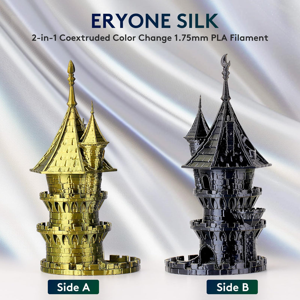 ERYONE Silk Tri Color PLA Filament 3D Printer 1.75mm +/- 0.03mm, Multicolor Filament Tricolor PLA Bundle 2KG Cardboard Spool, Red Blue Green - The misfit market