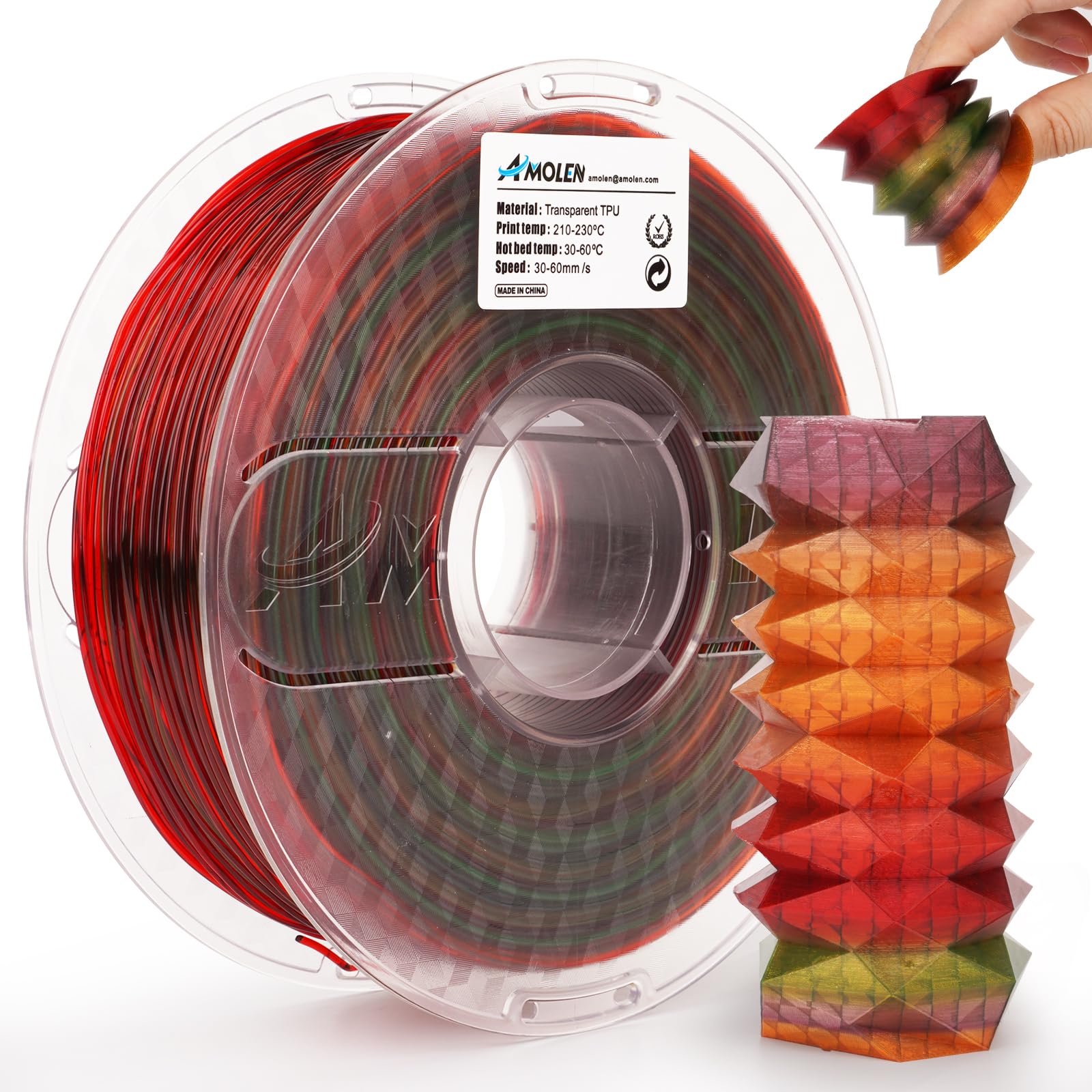 TPU Rainbow 1.75mm, 1KG - The misfit market