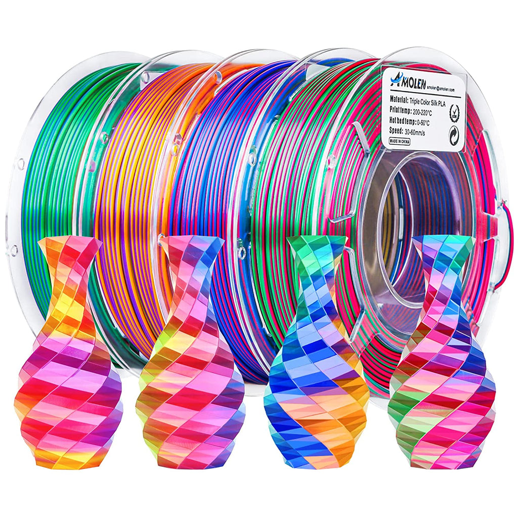 PLA Silk Triple Color Variety Pack (4x200g) - 1.75MM - The misfit market