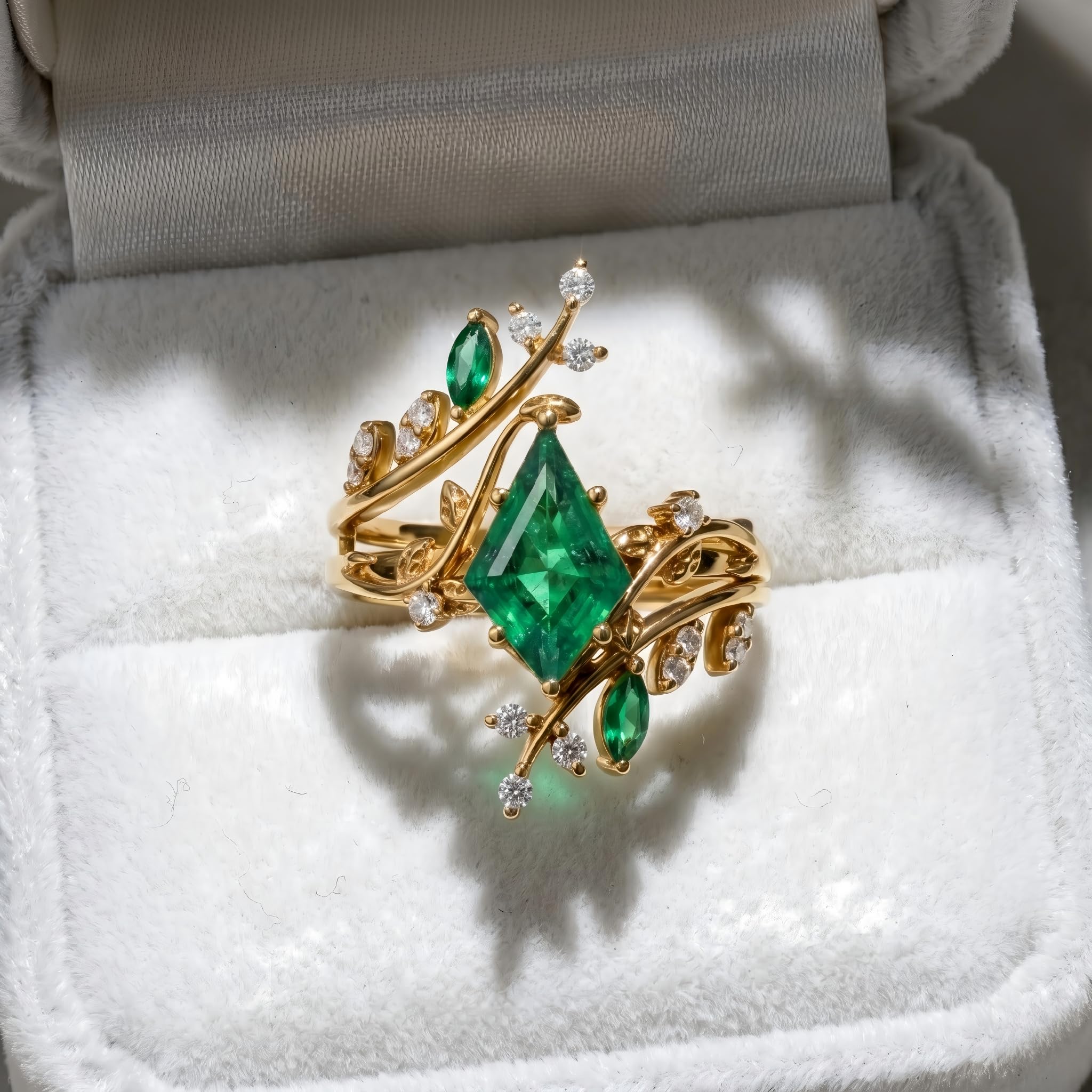 Emerald Ring For Women One To Three Carat In 10K 14K Or 18K Gold May Birthstone Wedding Promise Ring Free Engraving - The misfit market