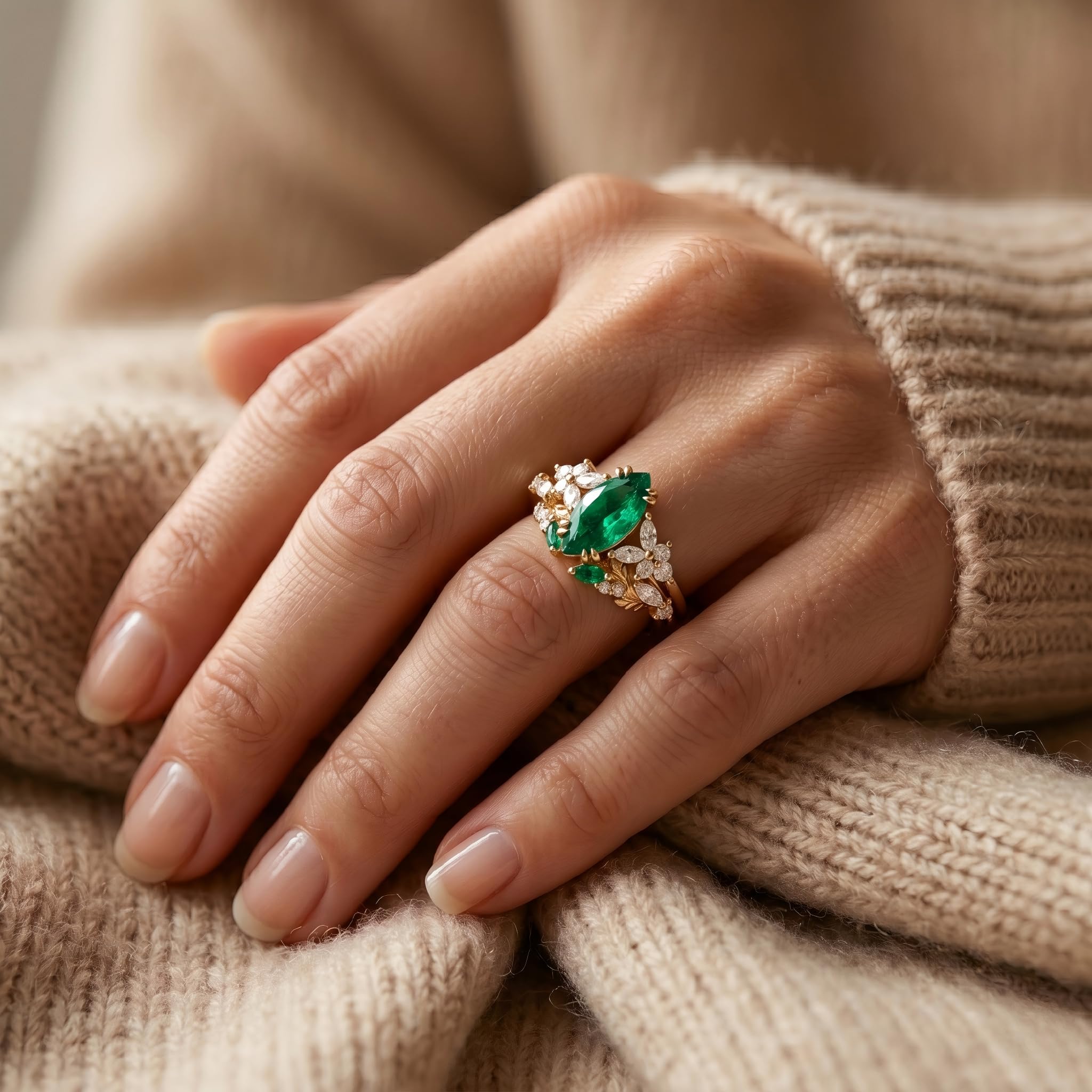 Emerald Ring For Women One To Three Carat In 10K 14K Or 18K Gold May Birthstone Wedding Promise Ring Free Engraving - The misfit market