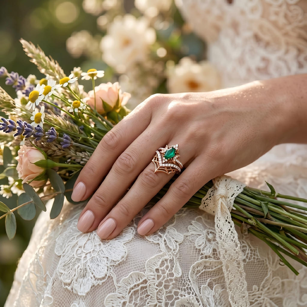 Emerald Ring For Women One To Three Carat In 10K 14K Or 18K Gold May Birthstone Wedding Promise Ring Free Engraving - The misfit market