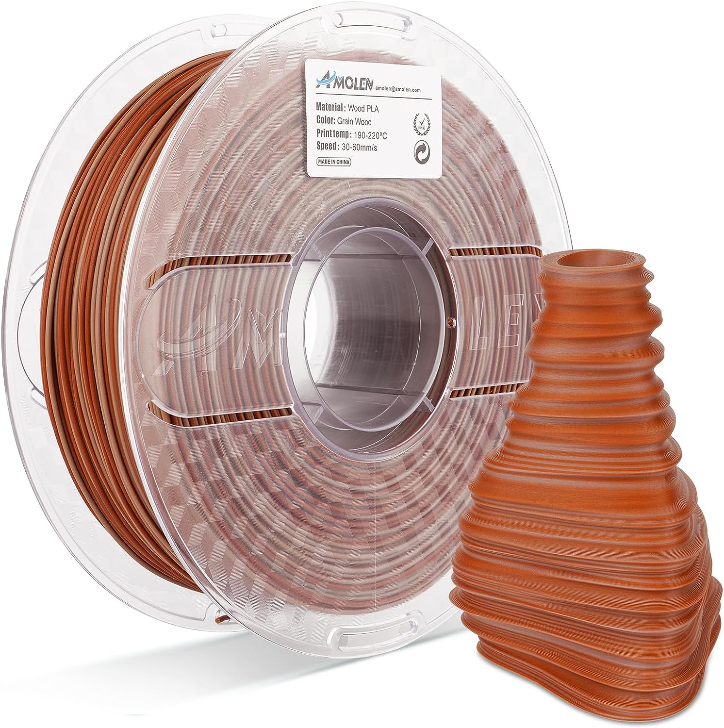 PLA Wood 1.75mm, 1KG/2.2LB - The misfit market