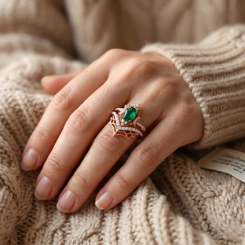 Emerald Ring For Women One To Three Carat In 10K 14K Or 18K Gold May Birthstone Wedding Promise Ring Free Engraving - The misfit market