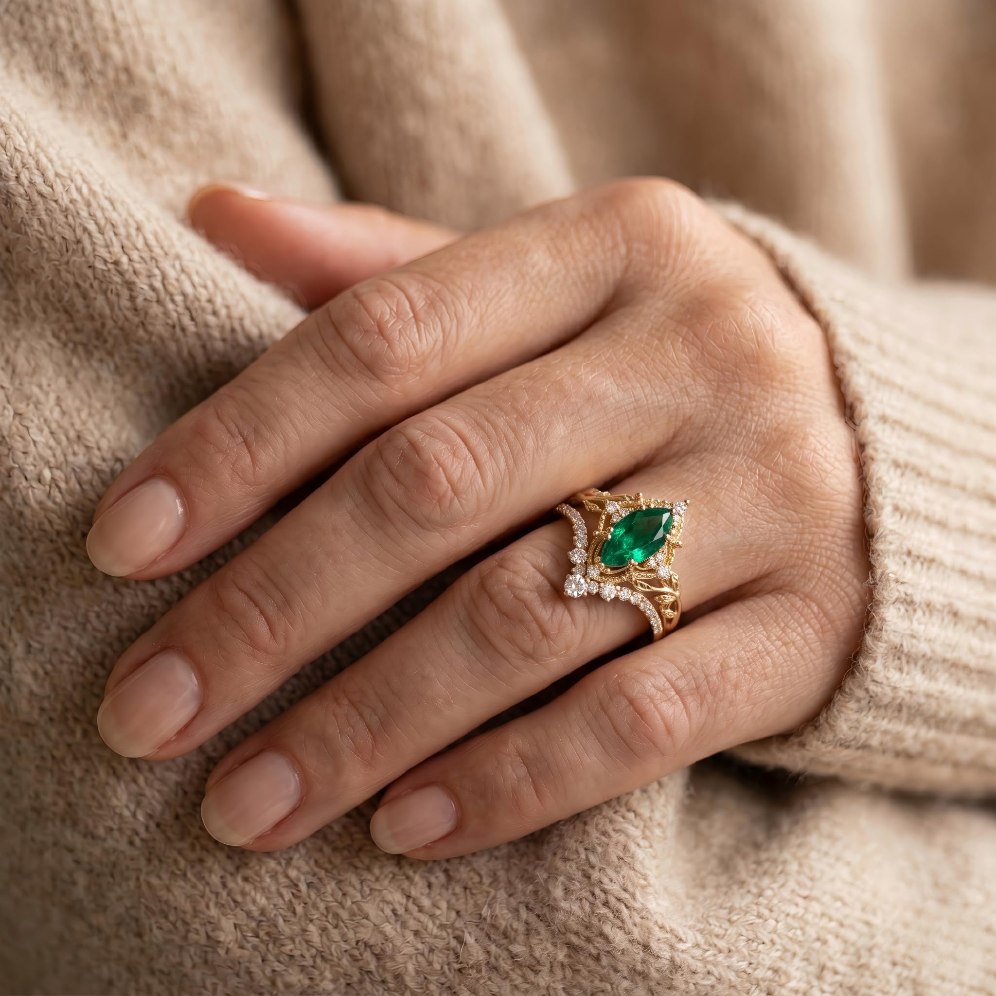 Emerald Ring For Women One To Three Carat In 10K 14K Or 18K Gold May Birthstone Wedding Promise Ring Free Engraving - The misfit market