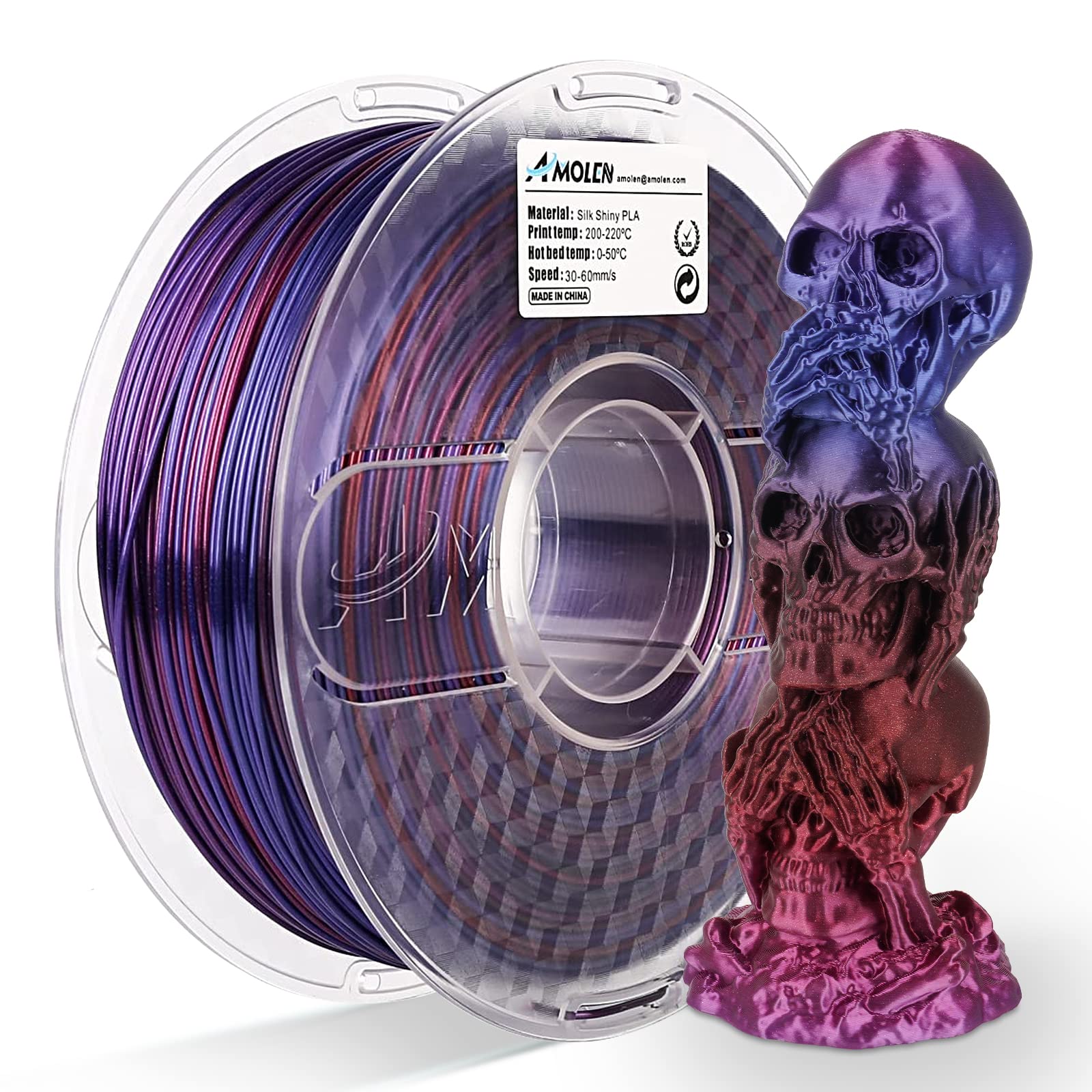 PLA Silk Shiny Gradient 1.75mm, 1KG/2.2LB - The misfit market