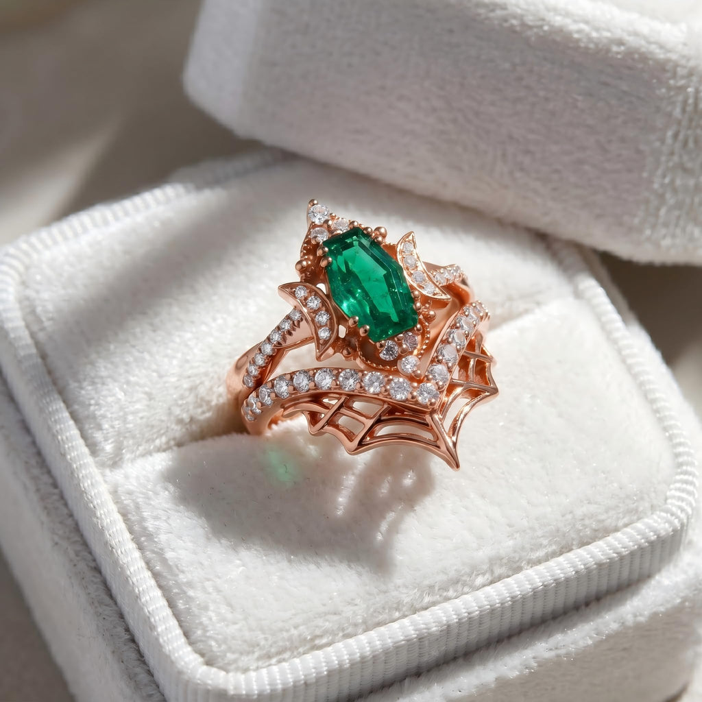 Emerald Ring For Women One To Three Carat In 10K 14K Or 18K Gold May Birthstone Wedding Promise Ring Free Engraving - The misfit market
