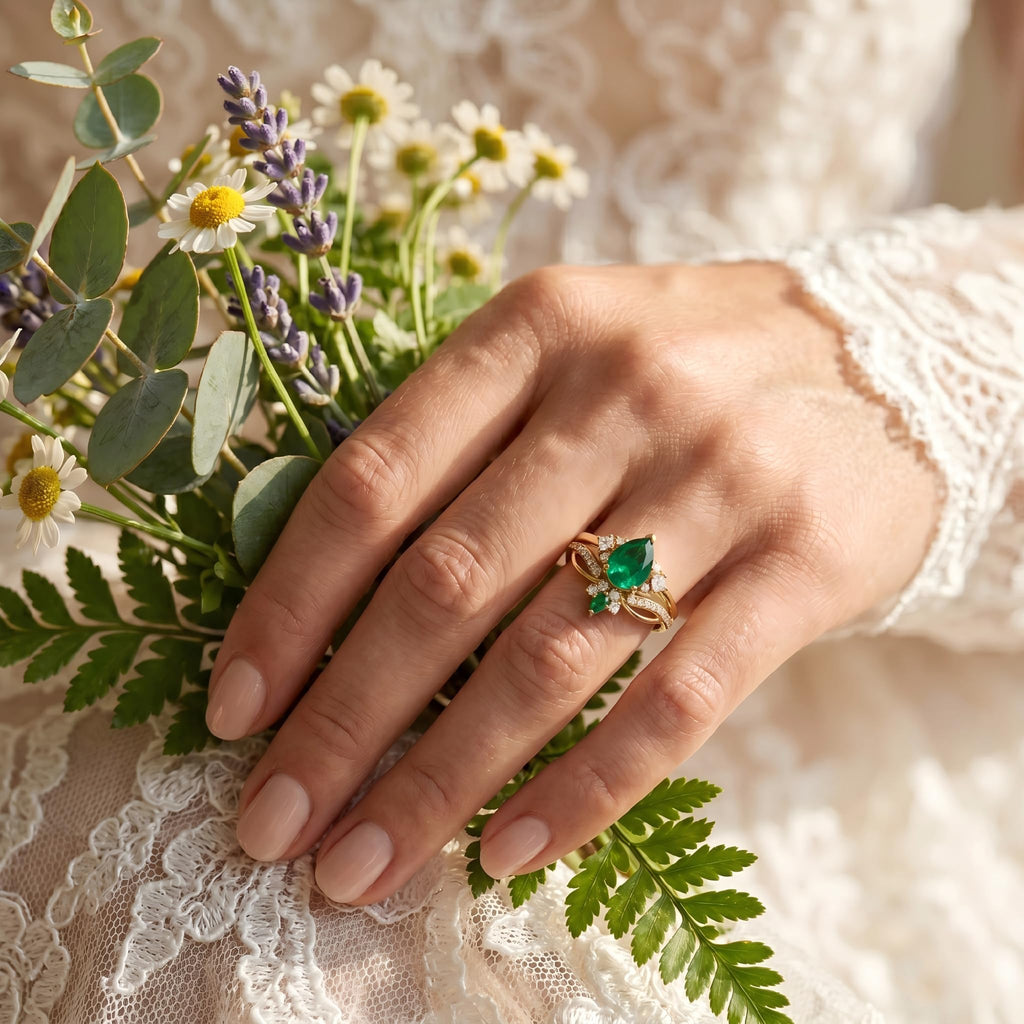Emerald Ring For Women One To Three Carat In 10K 14K Or 18K Gold May Birthstone Wedding Promise Ring Free Engraving - The misfit market