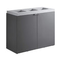 86-Gallon Heavy-Duty Commercial Steel Three-Stream Trash Can Cabinet (SAK80591)