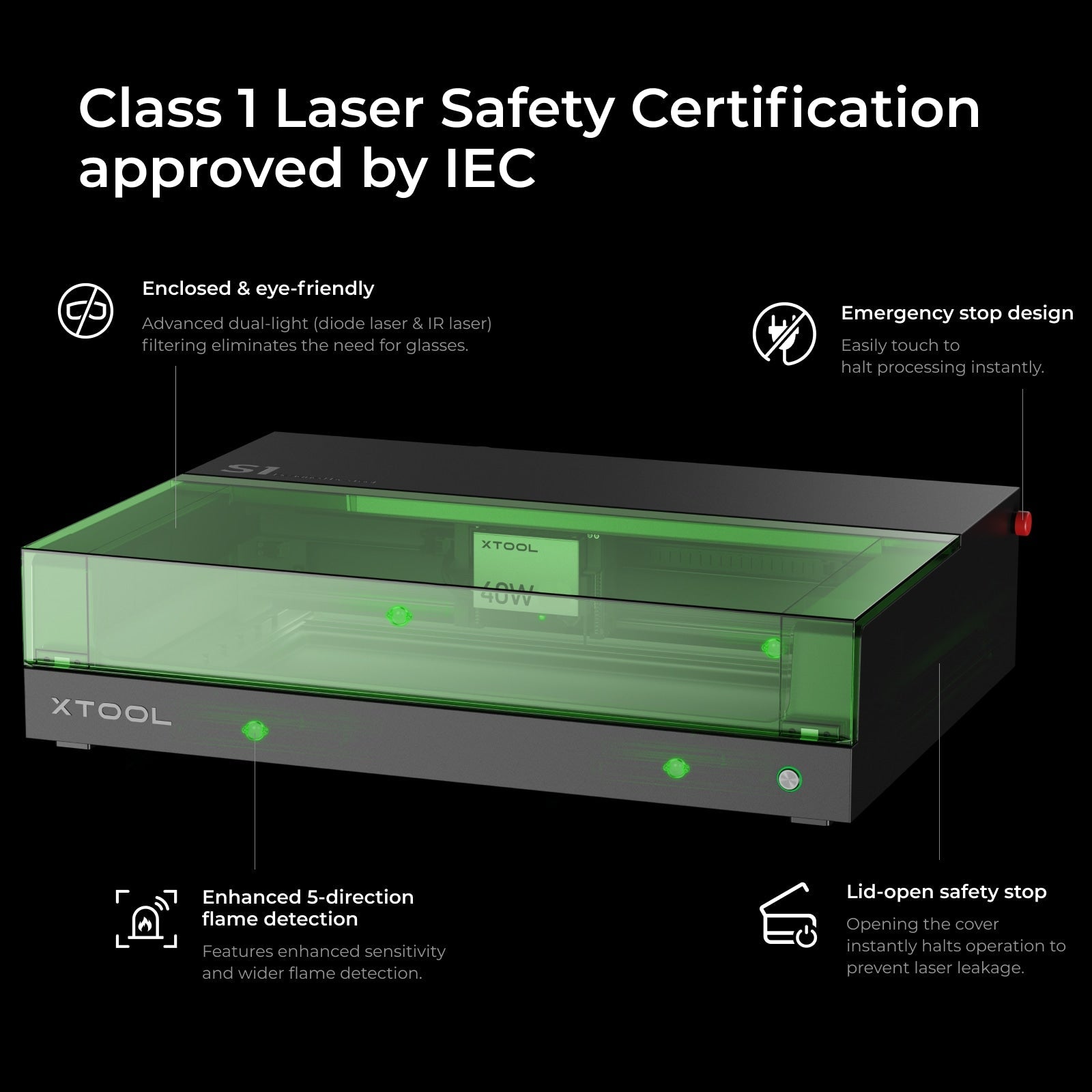 xTool S1 + 1064nm IR Laser Kit: Enclosed Diode Laser Engraver & Cutter - The misfit market