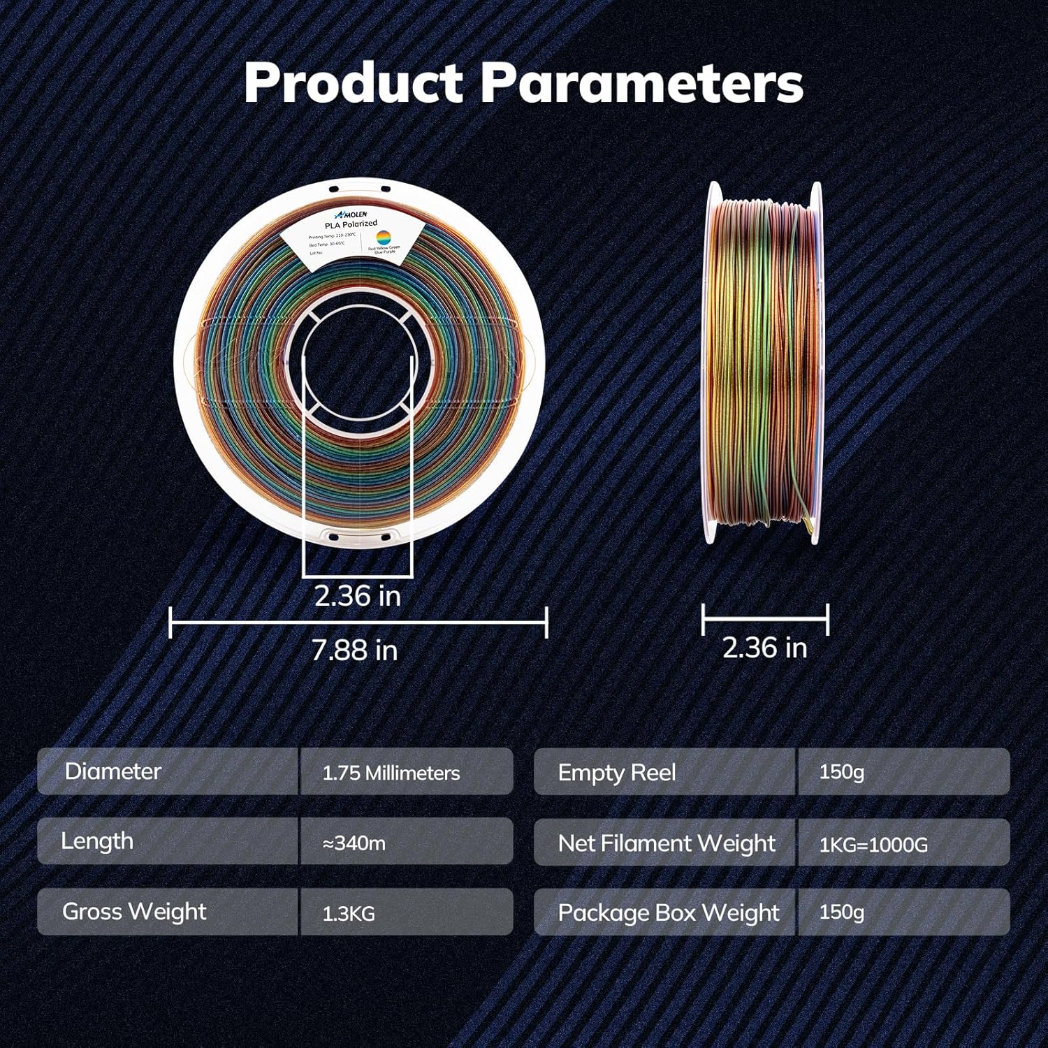 PLA Galaxy / Sparkle & Shiny 1.75mm, 1KG/2.2LB - The misfit market