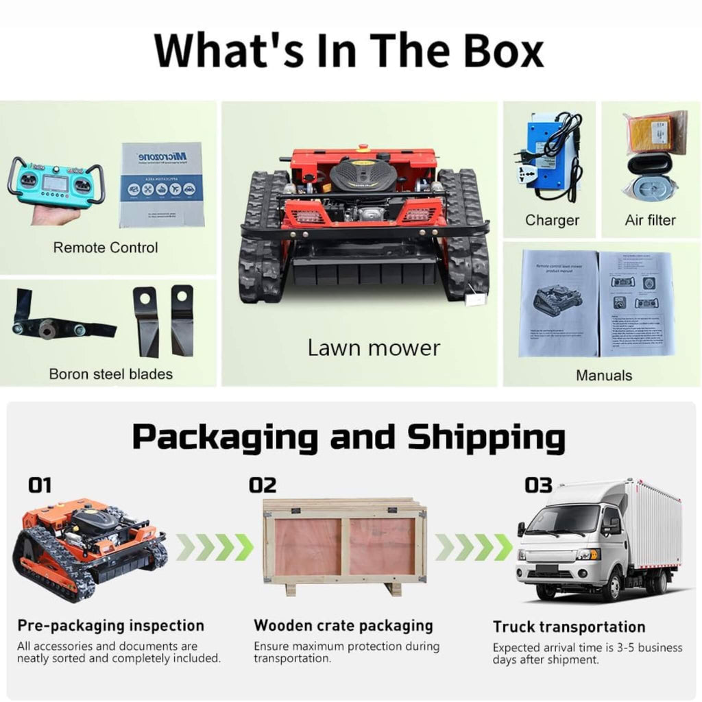 Heavy-Duty 9HP 225CC Remote-Controlled All-Terrain Gas-Powered Lawn Mower With 21-Inch Cutting Width (SAK78412)