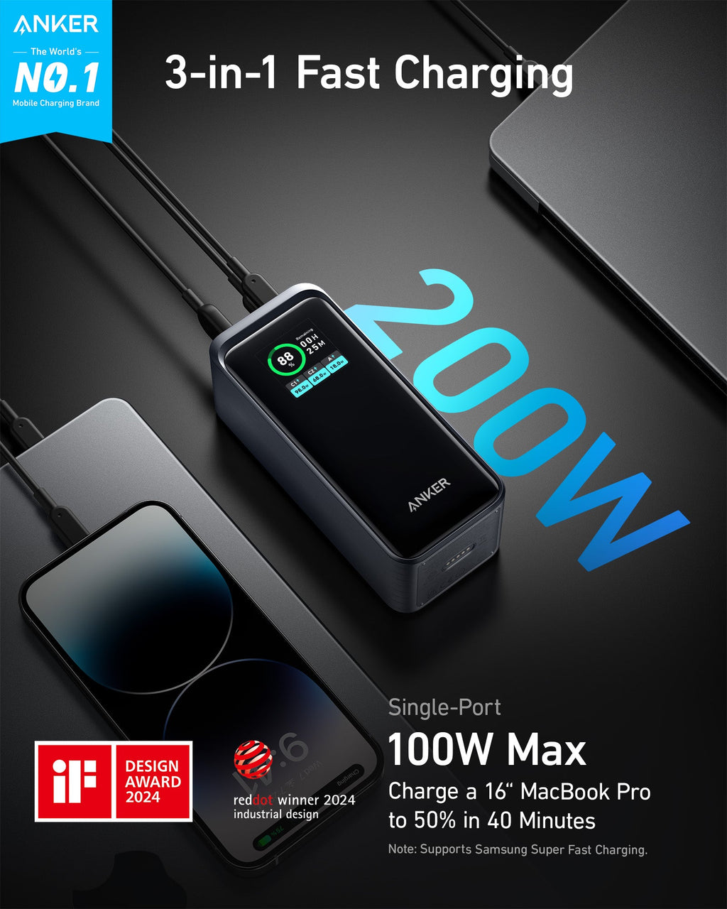Anker Prime Power Bank (20K, 200W) - The misfit market