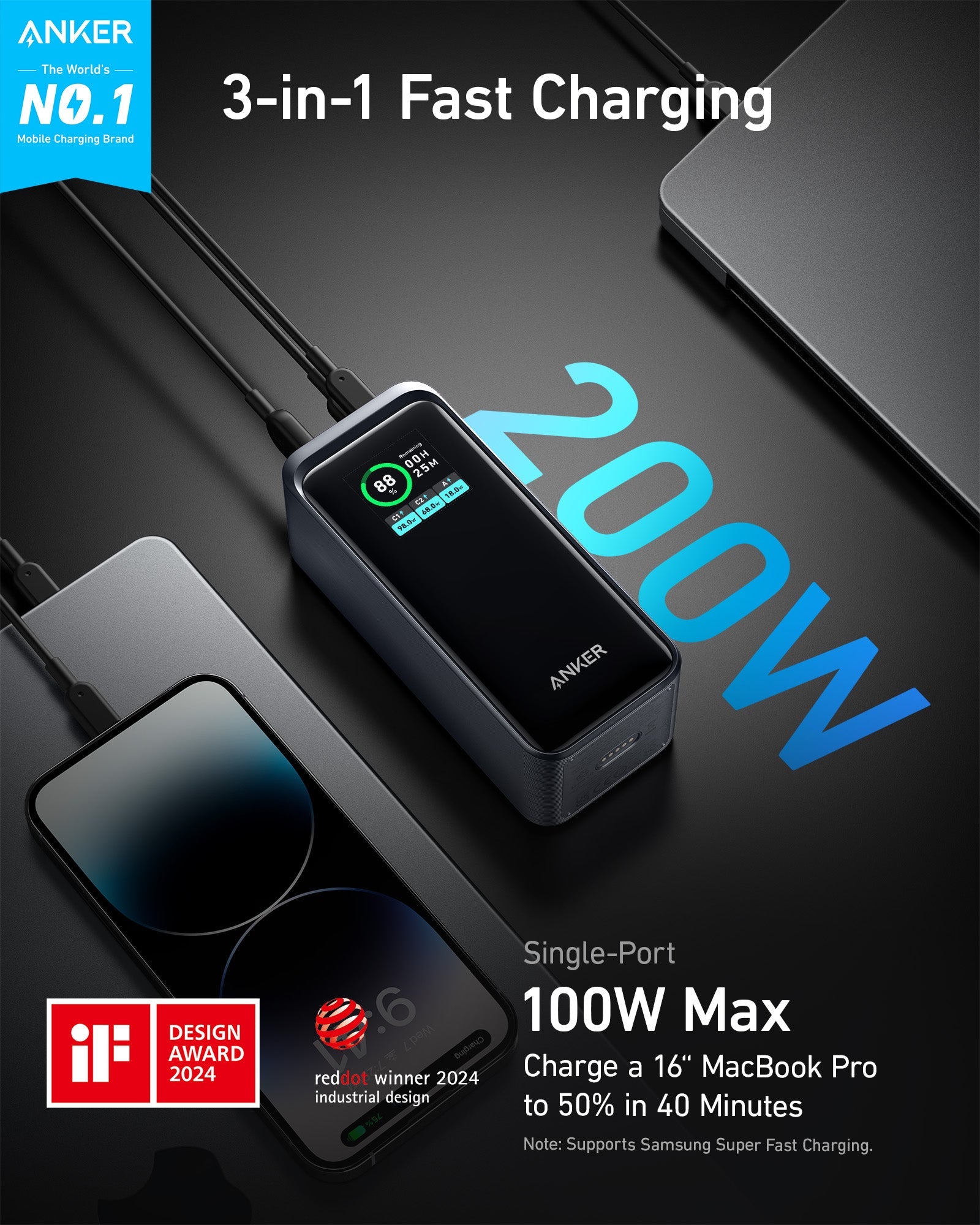 Anker Prime Power Bank (20K, 200W) - The misfit market