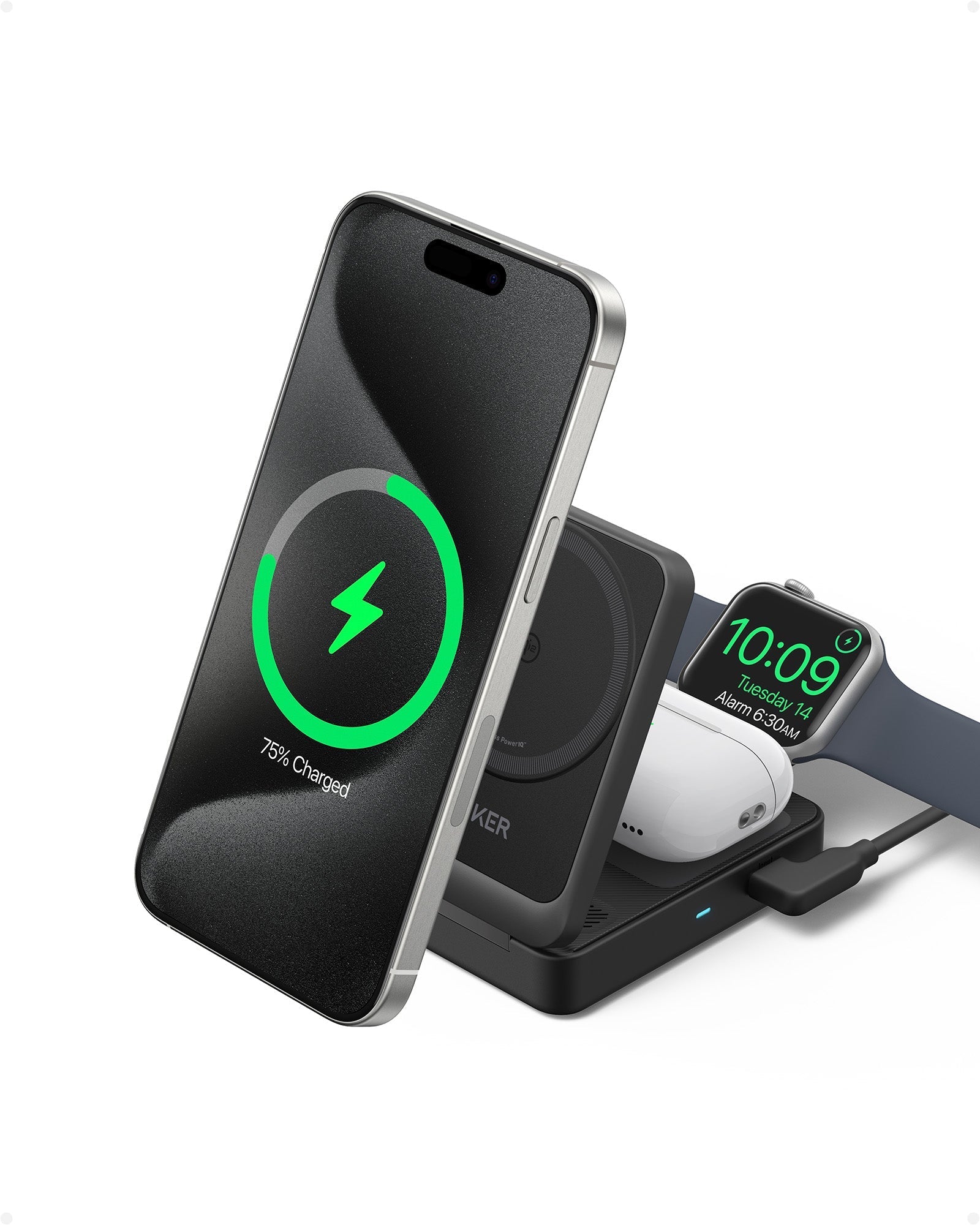 Anker MagGo Wireless Charging Station (Foldable 3-in-1) - The misfit market