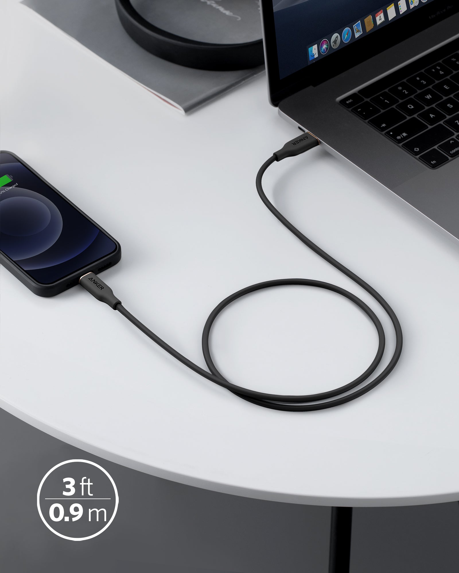 Anker <b>641</b> USB-C to Lightning Cable (Flow, 3 ft Silicone) - The misfit market