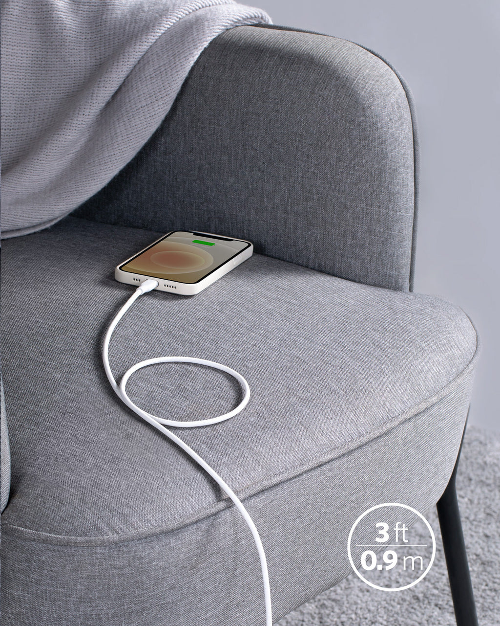 Anker <b>641</b> USB-C to Lightning Cable (Flow, 3 ft Silicone) - The misfit market