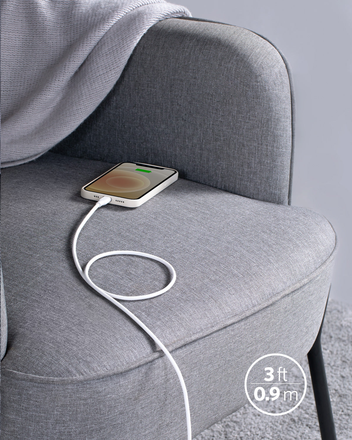 Anker <b>641</b> USB-C to Lightning Cable (Flow, 3 ft Silicone) - The misfit market