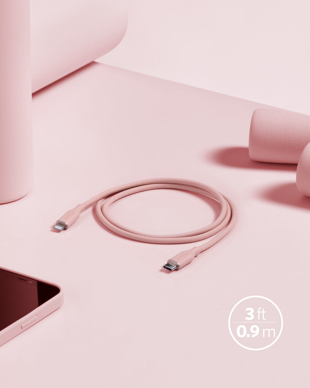 Anker <b>641</b> USB-C to Lightning Cable (Flow, 3 ft Silicone) - The misfit market