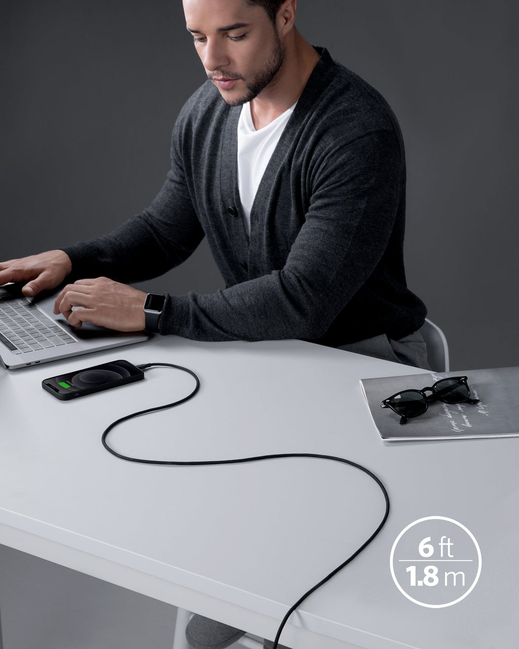 Anker <b>641</b> USB-C to Lightning Cable (Flow, 3 ft Silicone) - The misfit market