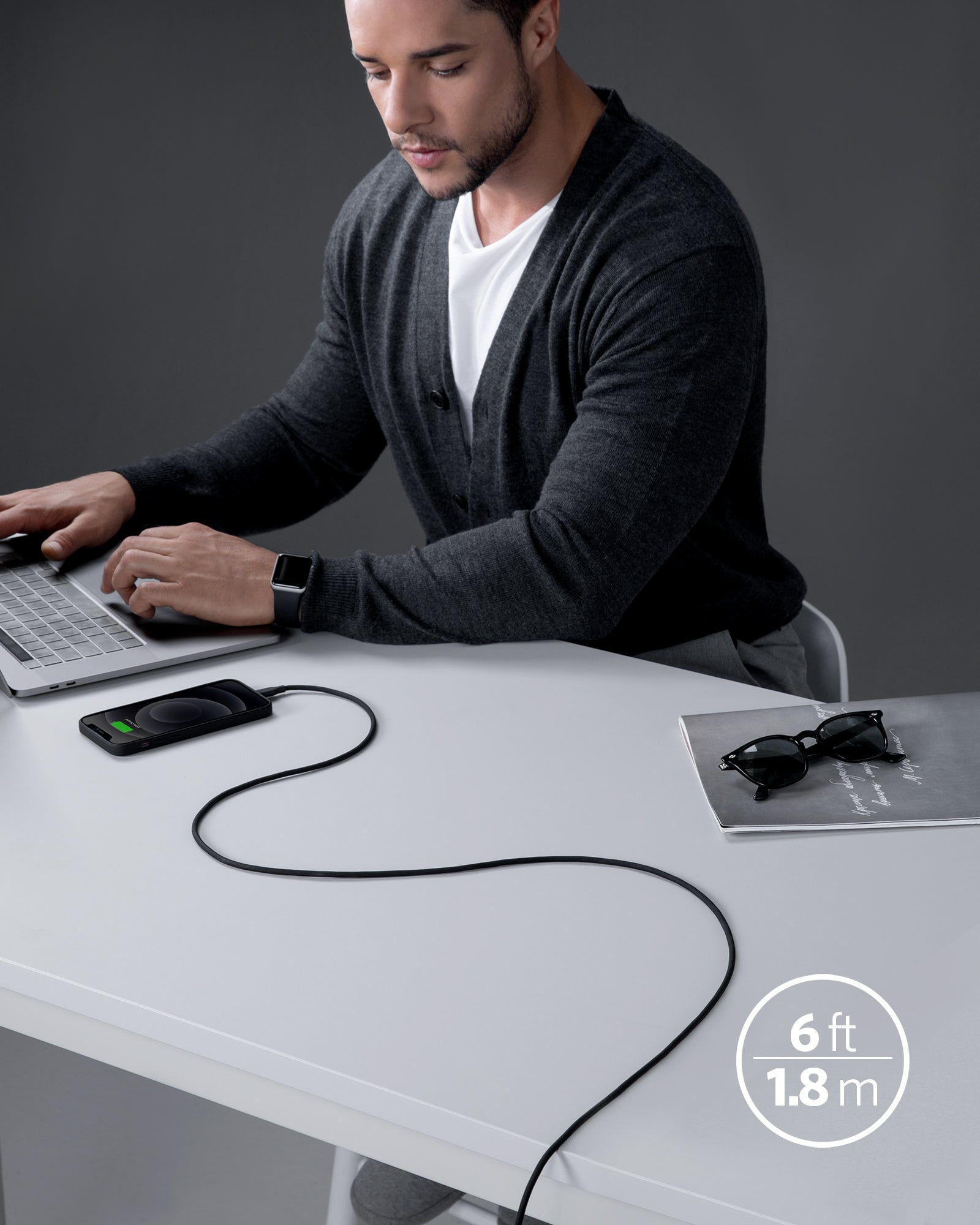 Anker <b>641</b> USB-C to Lightning Cable (Flow, 3 ft Silicone) - The misfit market
