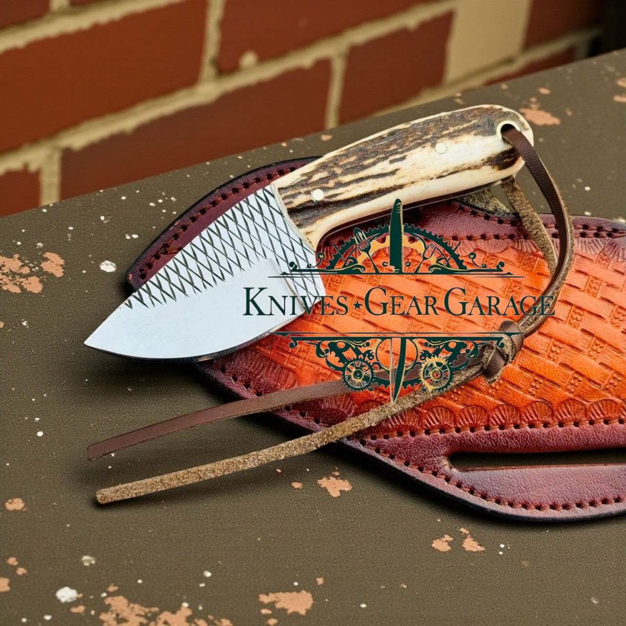 Compact Rasp Steel EDC Knife – 5.2" Handmade Antler Horn Everyday Carry Blade - The misfit market